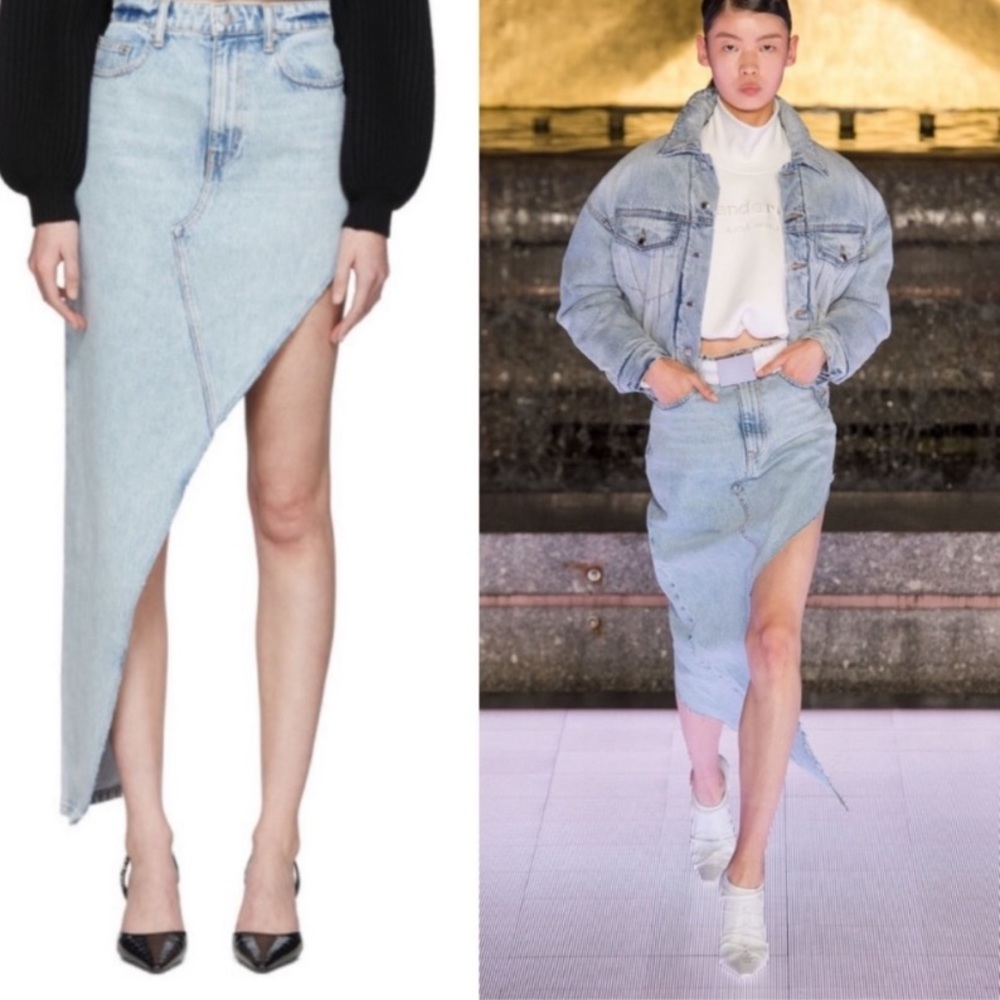 NWOT Alexander Wang Asymmetric Runway Denim Skirt